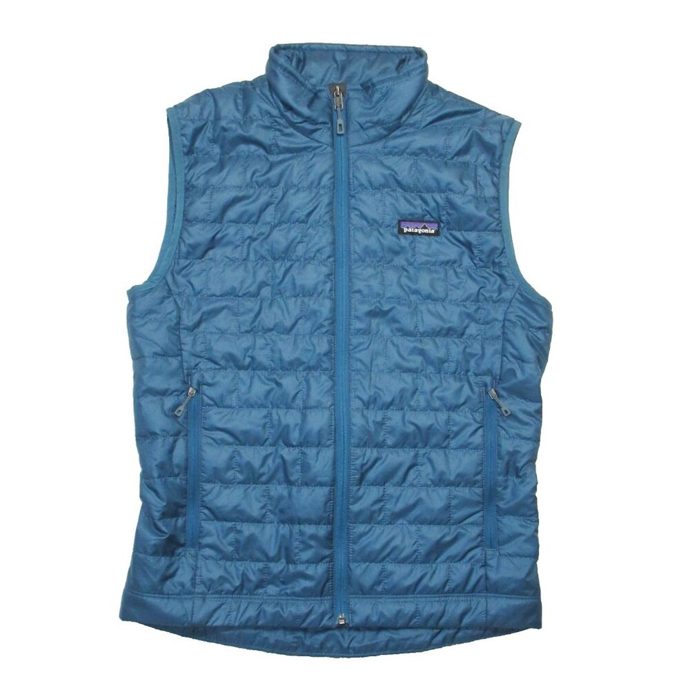NWT Patagonia Men's Nano Puff Vest in Wavy Blue Quilted Full Zip Jacket S